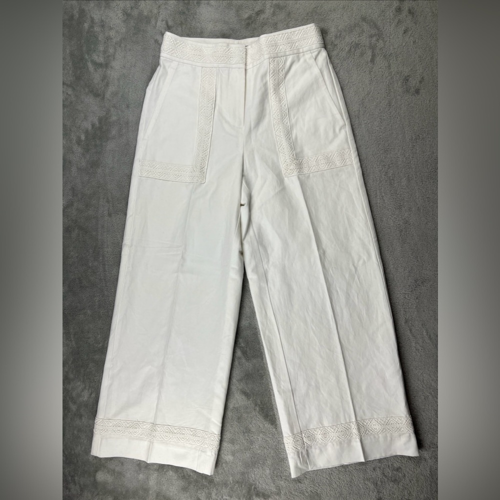 Ann Taylor White Wide Leg Pants